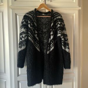 Black & White Cardigan Coat